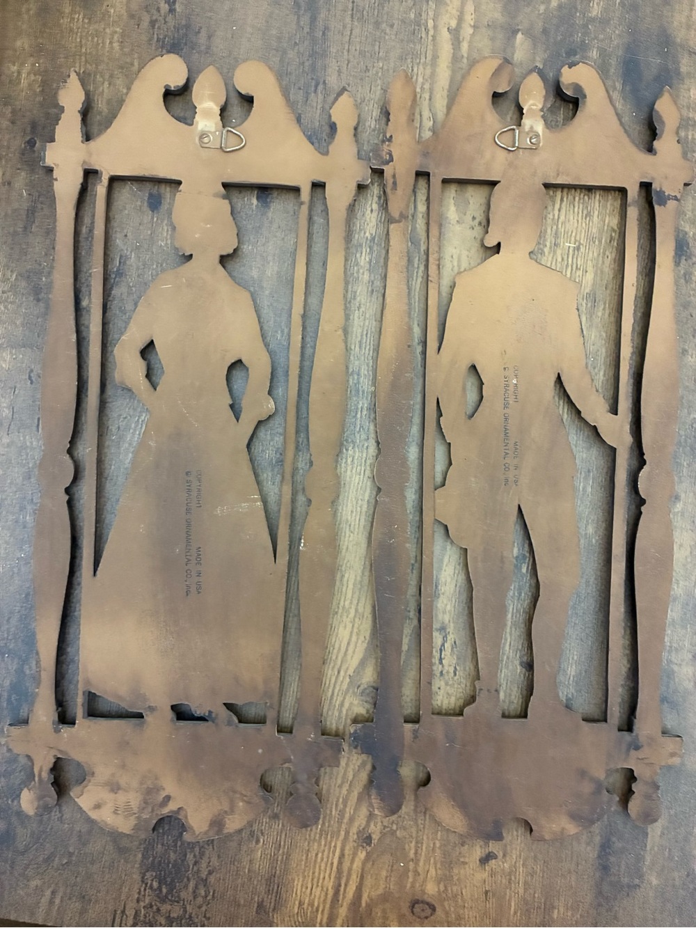 Vintage Syroco Wall Plaques Pilgrims John & Priscilla - Picture 10 of 14